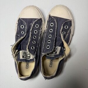 Converse All Star Youth Kids Blue Canvas Low Top Sneakers Size 11